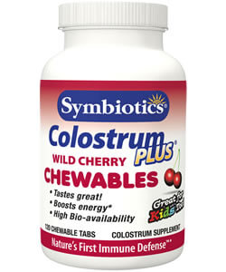 Symbiotics, Colostrum Chewables Plus, Wild Cherry Flavor